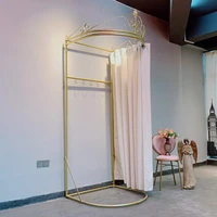 wrought iron clothing store shelf u shaped crown fitting room movable simple dressing room shelf