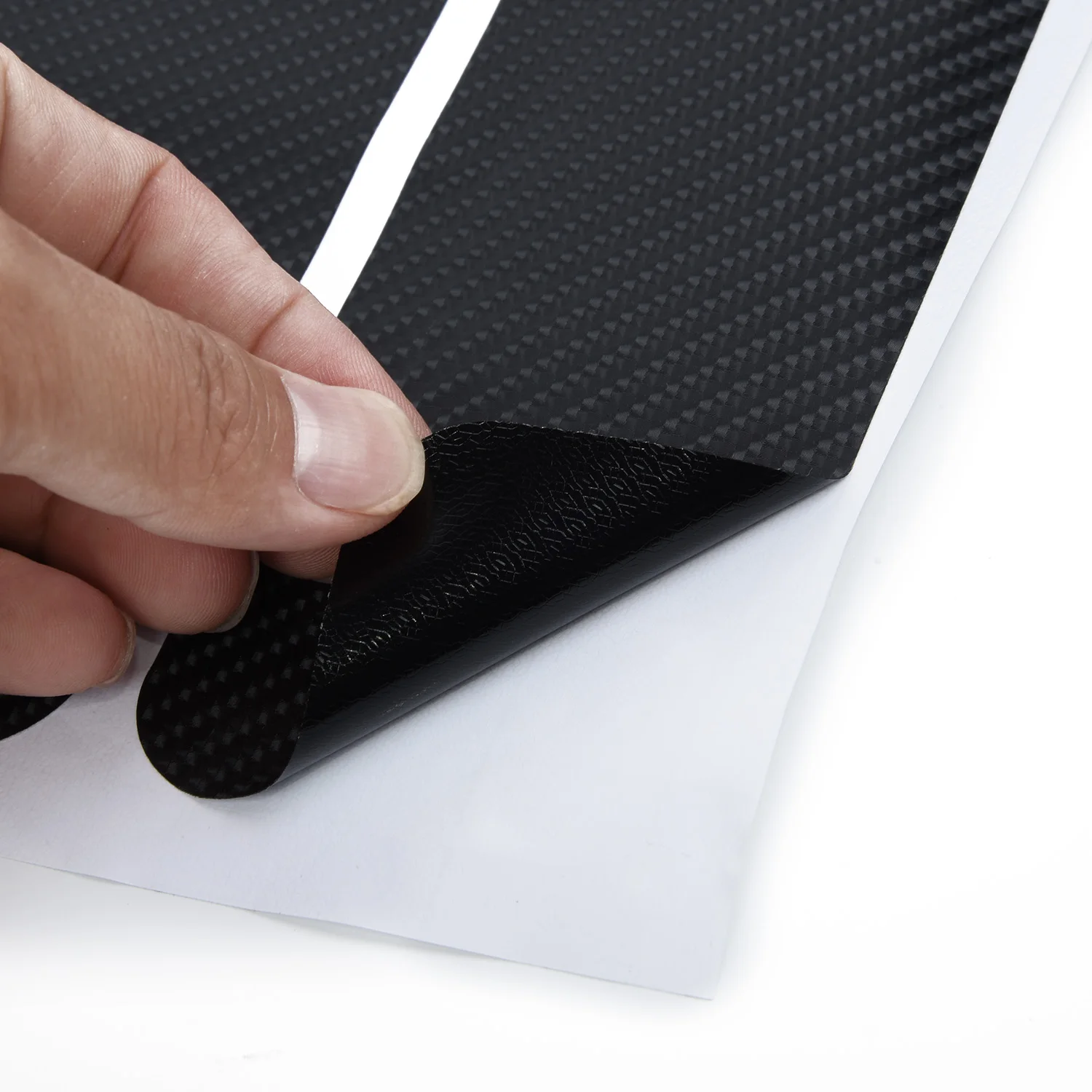 Отделочные наклейки на пороги защита от царапин углеродное волокно черная