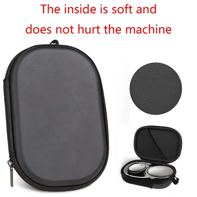 

Anti-slip PU Leather Storage Bag Portable Hard Shell Carrying Case Carabiner Hook for Bo-se QC15 QC25 QC35 Headphone