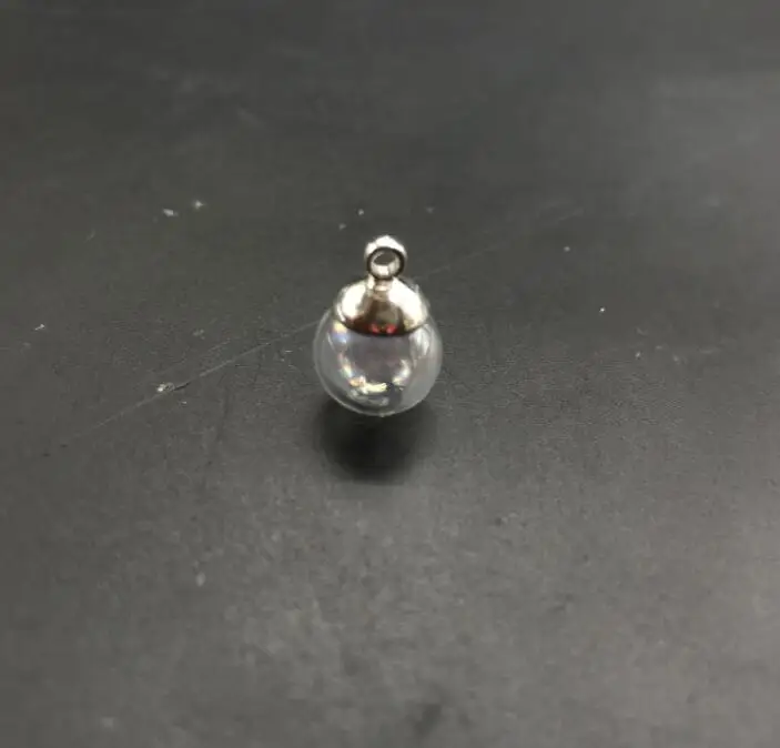6/8/10/12/14/16/18/20/25mm Mini hollow rainbow glass ball with beads cap set orb vials pendant bottle globe jewelry | Дом и сад