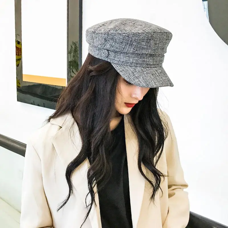 Осенние женские повседневные береты HatFlat военные бейсболки восьмиугольные шляпы