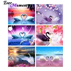 Алмазная картина с лебедями Ever Instant, картина на стену из алмазов, 5D Вышивка, бусины, художественное украшение, мозаика ручной работы S2F2698