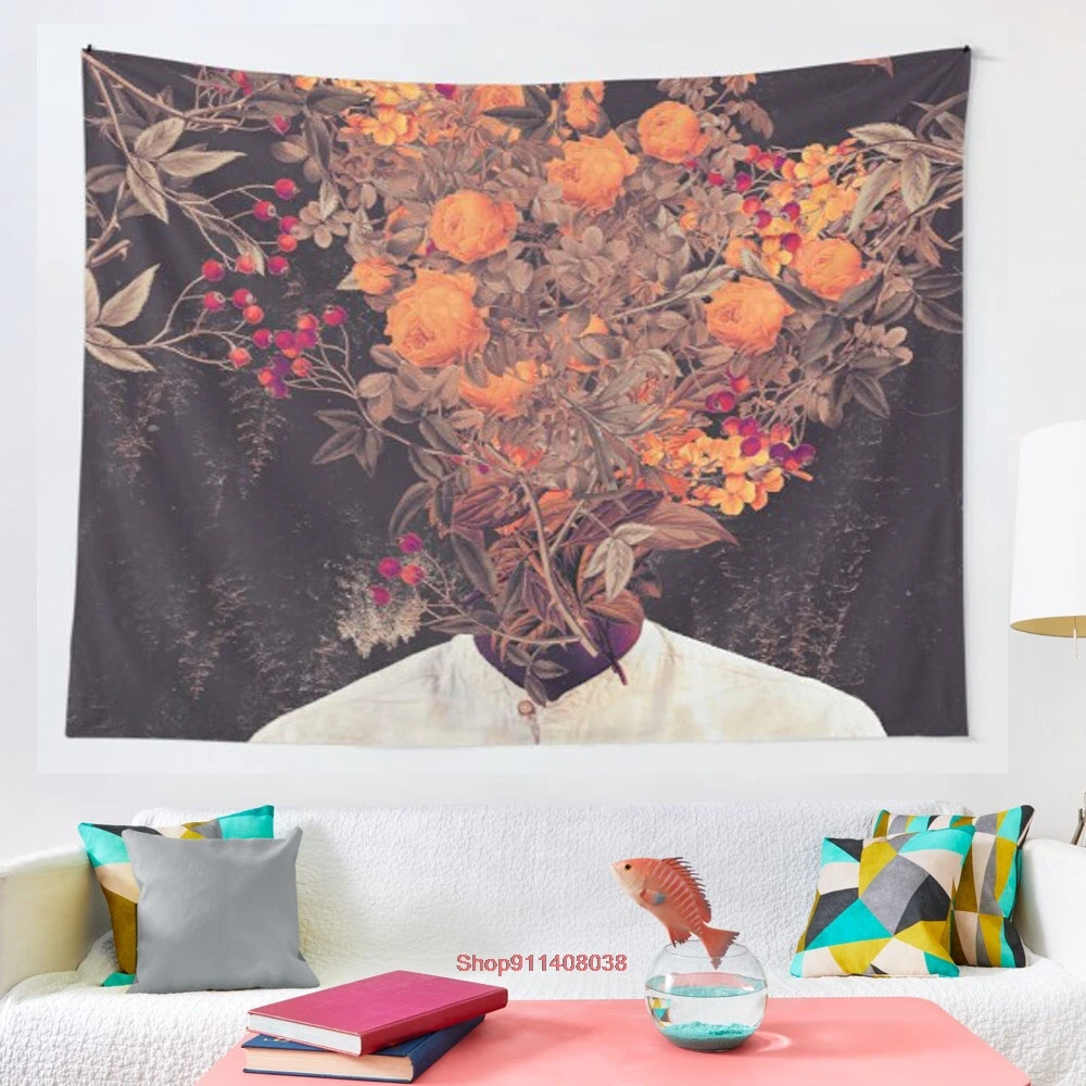 Bloom гобелен настенный покрывало для декора стены искусства постельные