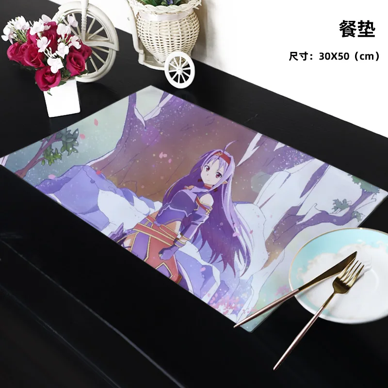 Sword Art Online 88741 Anime Customized Table Mat Cartoon Desk Mats Placemat Canvas Kitchen Household Decoration Gift | Дом и сад