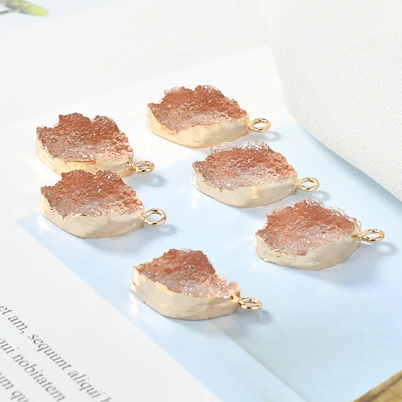 Прозрачный ремешок с имитацией руды и листьев подвесной полимерный кулон серьги