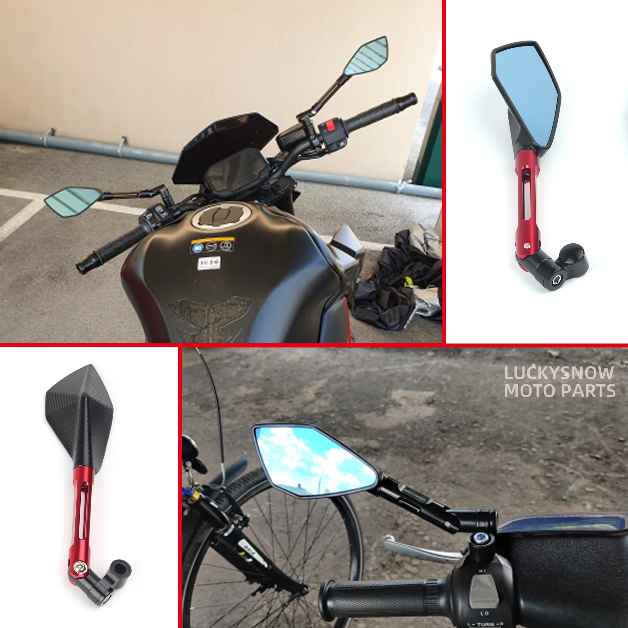 

For SUZUKI GSR400 GSR600 GSR750 GSR 600 400 Universal Motorcycle Blue Anti-glare Mirror CNC side Rearview Mirror