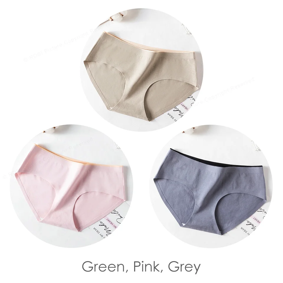Green Pink Grey Новые Бесшовные женские трусы, сексуальные хлопковые трусики, женское нижнее белье, трусы, женское нижнее белье, интимные женские трусики - Цвет: Green Pink Grey