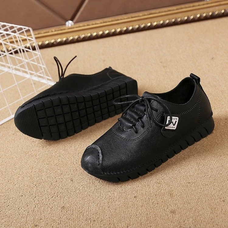 

new spring tenis feminino lace-up white shoes woman PU Leather solid color female shoes casual women shoes sneakers