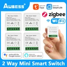 Умный светильник ключатель Aubess ZigBeeWi-Fi, двухсторонний переключатель для автоматизации дома, 16 А, модуль сделай сам, мини-выключатель для Tuya Smart Life, Alexa