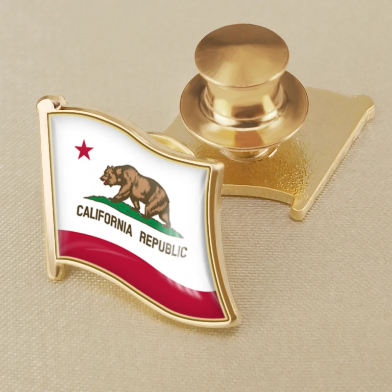 Застежка для лацканов/Броши/значки флага штата Калифорния США | Украшения и