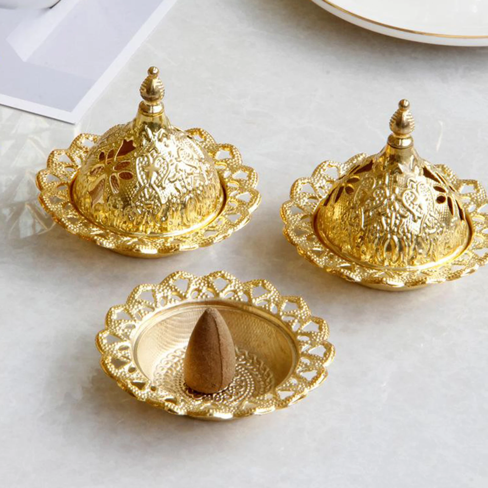 Сплав Мини благовония конус горелка держатель водопад фотообои храм Декор |