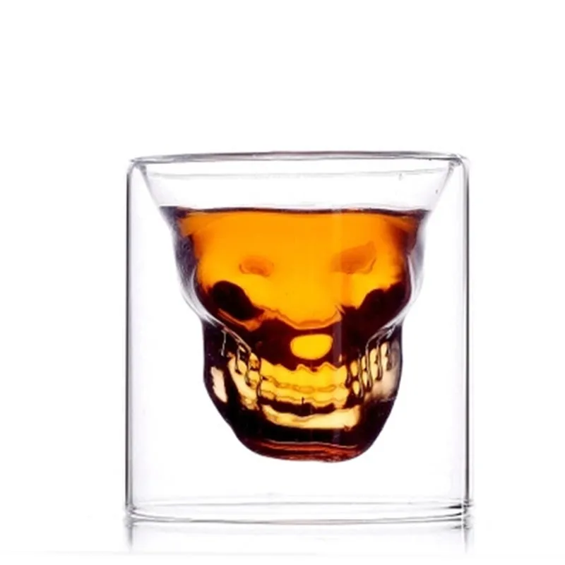 Прозрачная чашка с черепом 25 мл 16 шт. двойные бокалы пиво виски водка вино вода
