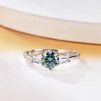 Green Glamour Moissanite Engagement Ring 5