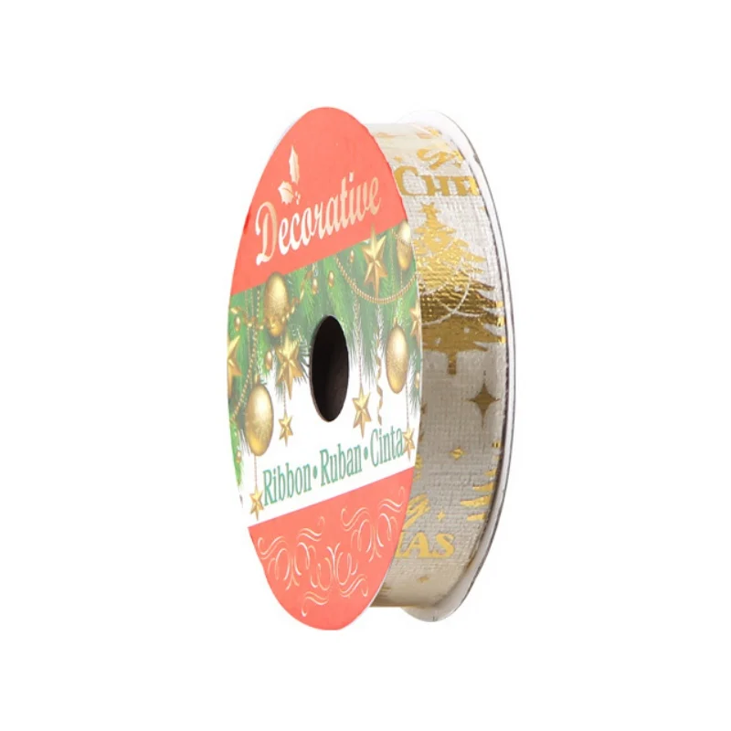 6 ярдов Рождественская лента с рисунком в рулонах для рождественского банта