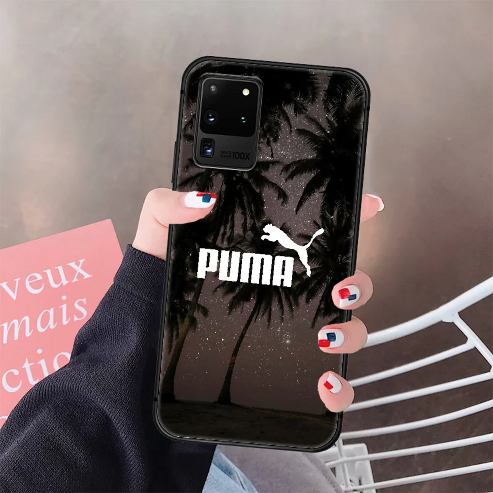

Luxury Brand Fashion Puma Colorful Phone Case Cover Hull For Samsung Galaxy S 6 7 8 9 10 e 20 Edge Uitra Note 8 9 10 Plus black