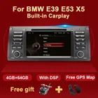 Автомагнитола на Android 10 с GPS для BMW E39, E53, X5, 5 серий, мультимедийный плеер, аудио, стерео, навигация, DVD, Bluetooth, RDS, DSP, 7 дюймов
