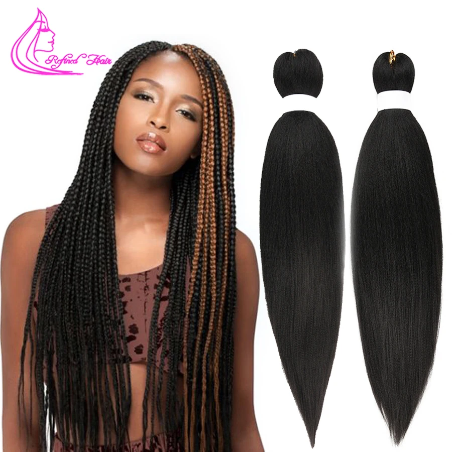 Утонченные волосы предварительно растягивающиеся косички для наращивания