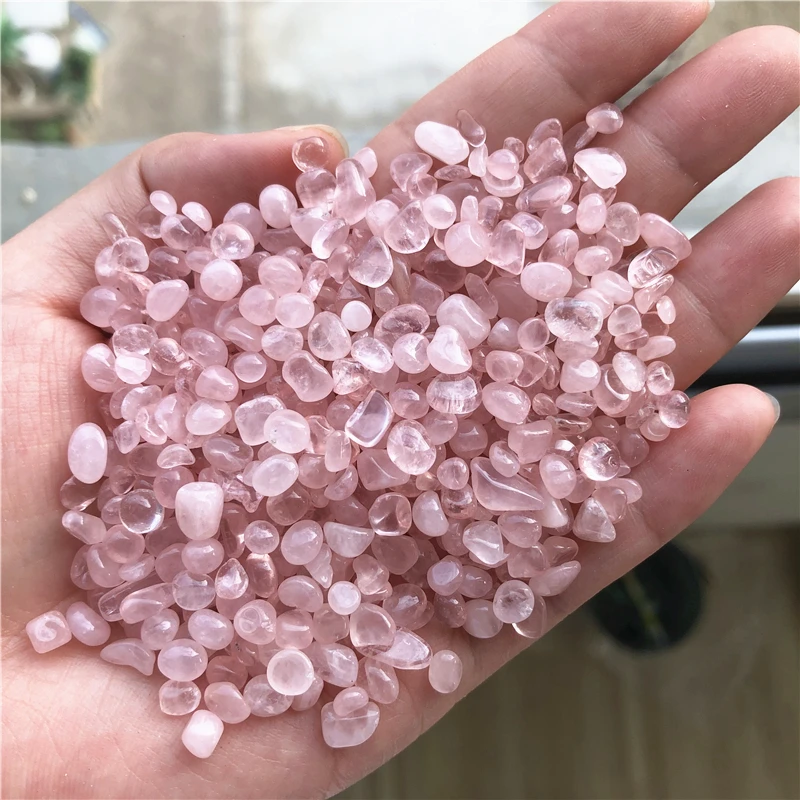 Натуральный Розовый Гравий с кристаллами кварца 5 7 мм украшение образца целебный