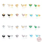 925 стерлингового серебра ювелирные украшения серьги минималистский Bling CZ мини серьги для девушек женская обувь для девочек в стиле унисекс, подарок на день рождения, Brincos, можно носить