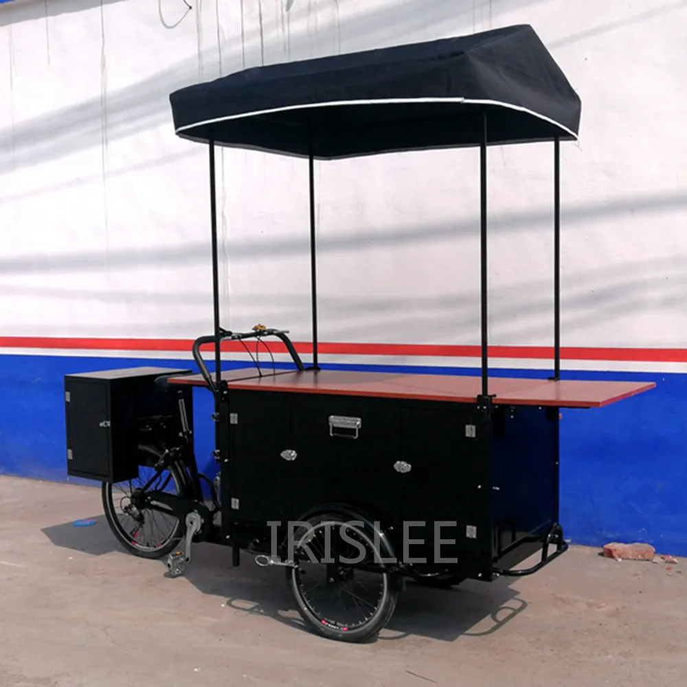 3 колеса уличный Электрический мобильный фаст-фуд торговый велосипед корзина для