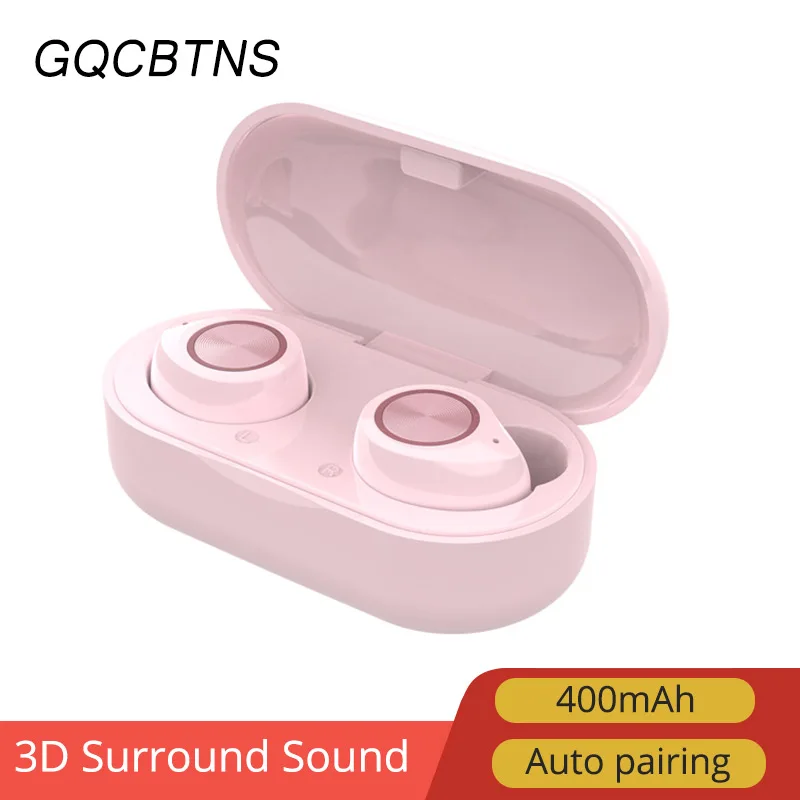 TW60 Touch Pink TW60 Touch control беспроводные наушники Buletooth 5,0 гарнитура 8D объемный HiFi стерео наушники спортивные наушники с микрофоном для телефонов - Цвет: TW60 Touch Pink