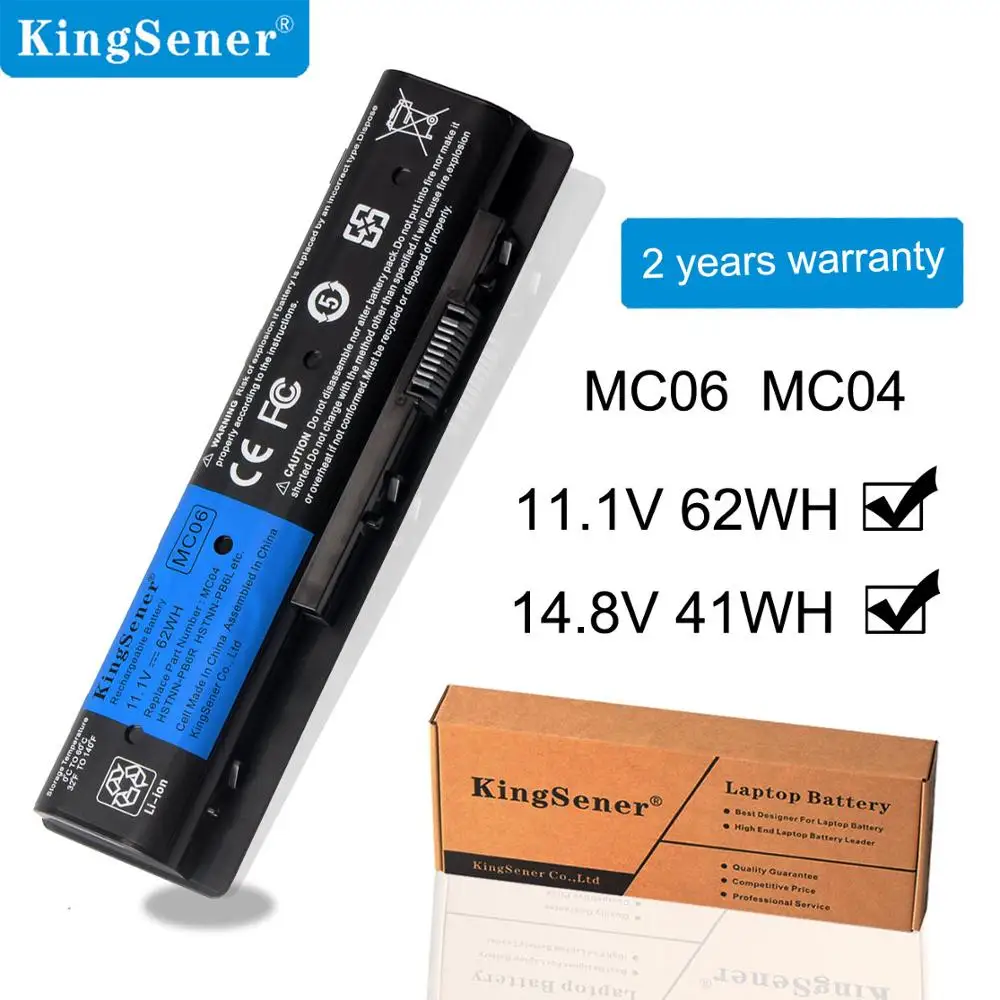 Аккумулятор KingSener MC06 MC04 для ноутбука HP ENVY 17t-n100 m7-n011dx 17t-n000 m7-n109dx HSTNN-PB6L 806953-851 11,1 В 62 Втч