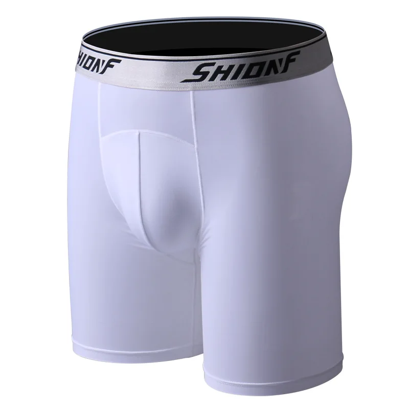 

Ultra Thin Men's Underwear Men's Ice Silk Boxer Shorts Wear-Resistant Thigh Underpants Ultra-Thin Long Underwear Running Tights