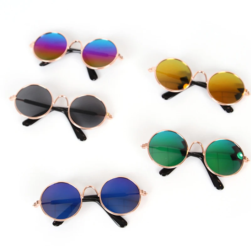 Маленькая собака милая одежда для глаз кошка многоцветные очки животные в