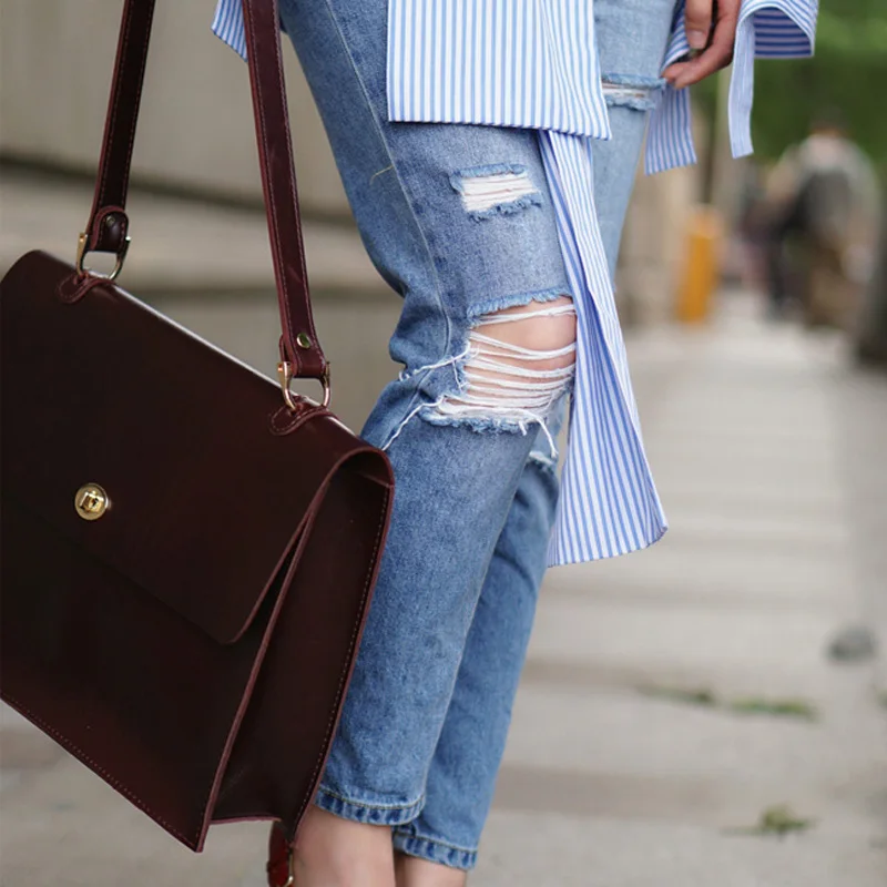 Большой женский портфель из искусственной кожи с масляным воском женская сумка в