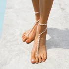 Летние пляжные сандалии Boho Barefoot, сандалии на лодыжках с имитацией жемчуга, модные женские украшения для ног, 2020