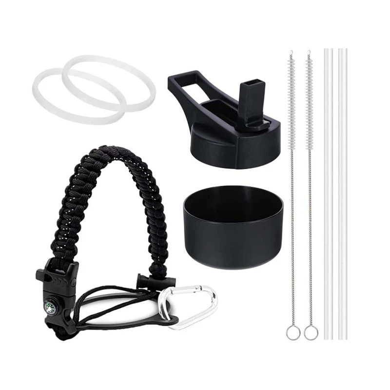 

Umbrella Rope Handle for Hydro Flask Wide Mouth Bottle,with Safety Ring, Compass and Carabiner Water Bottle Accessories