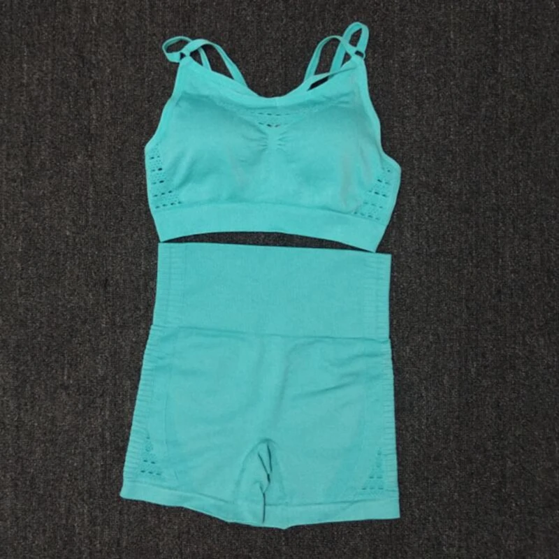 Новейший женский летний бесшовный комплект для йоги спортивные костюмы фитнеса