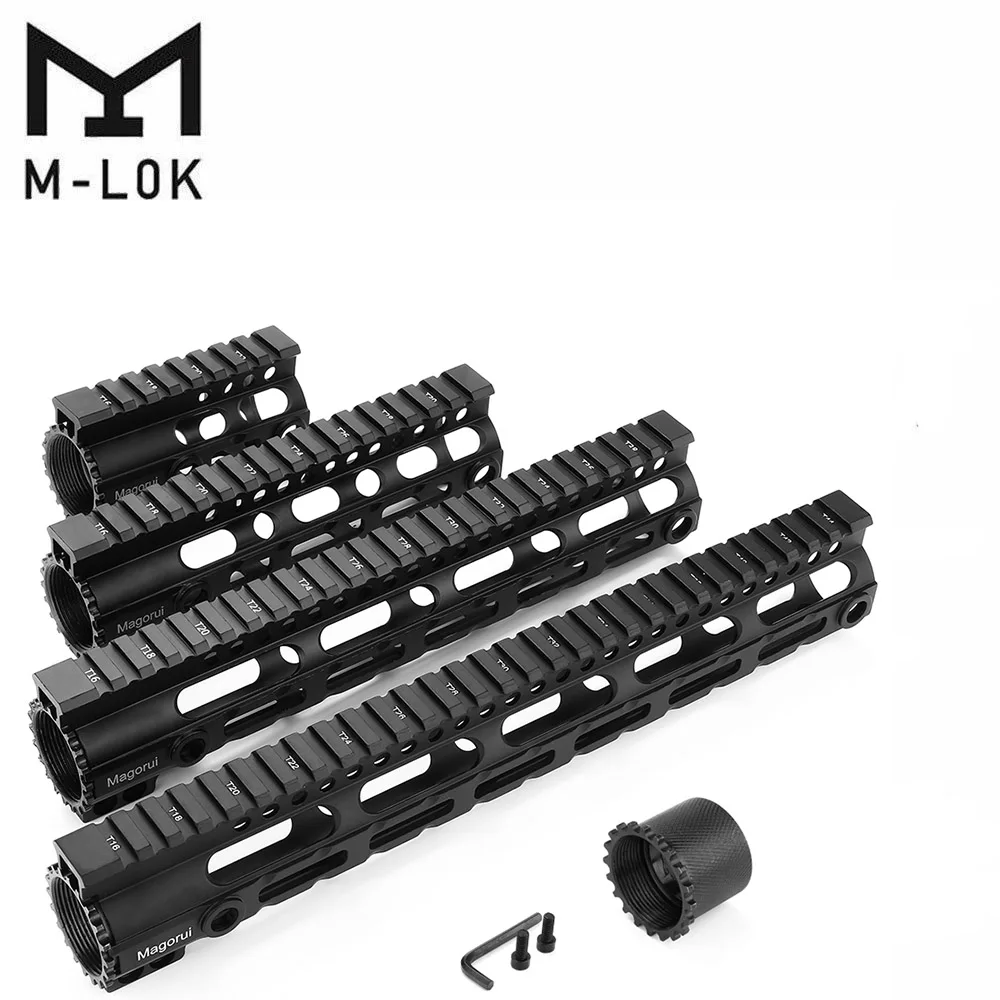

Tactical AR-15 M4 M-LOK 4'7'10'12'15 inch MLOK Slim Free Float Handguard Picatinny Mount Bracket Forend Barrel Nut