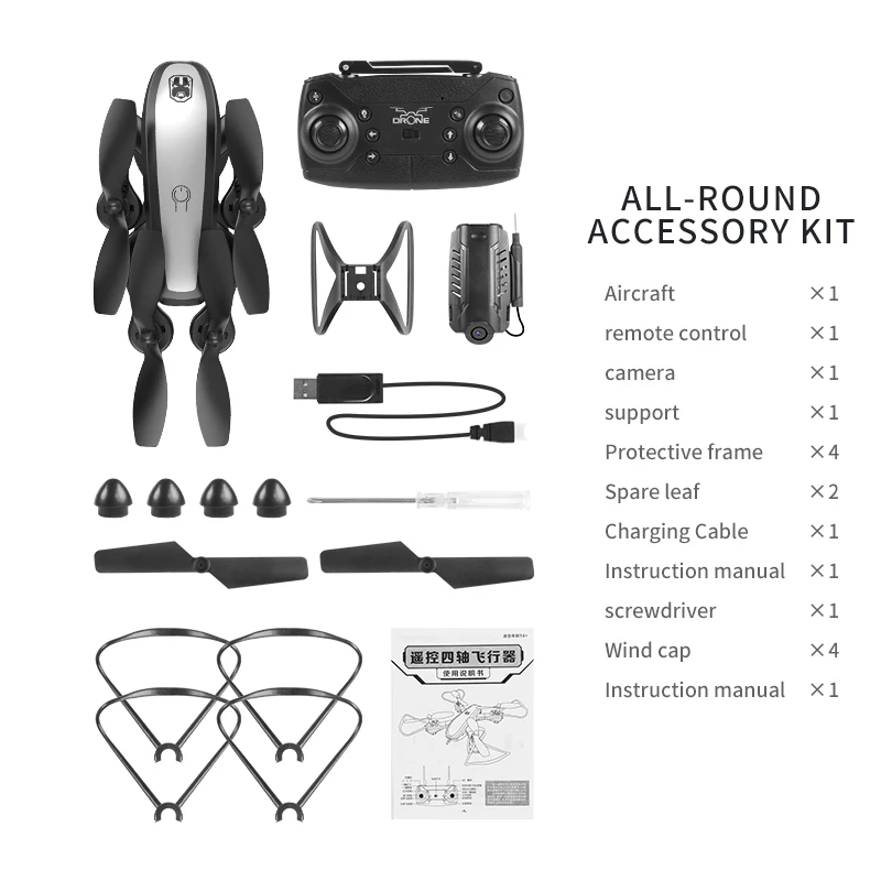 

2021 New KY909 WiFi FPV RC Drone 4K Wide Angle HD Camera LED Lights Optical Flow Altitude Hold RC Quadcopter Drone