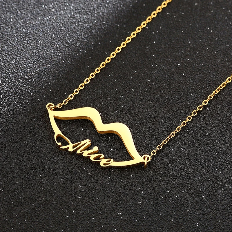 Vnox сексуальные губы с именем Чокеры для женщин из нержавеющей стали