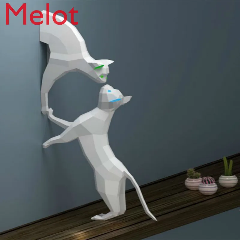 

Creative Decoration Sculpture Artwork Geometric Animal Cat Three-Dimensional