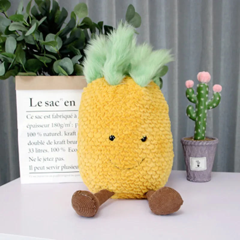 Pineapple Креативные мягкие PP хлопковые мягкие клубники ананас Плюшевые игрушки подушки фрукты серии игрушки спящие подушки подарок на день рождения 2 размера - Цвет: Pineapple