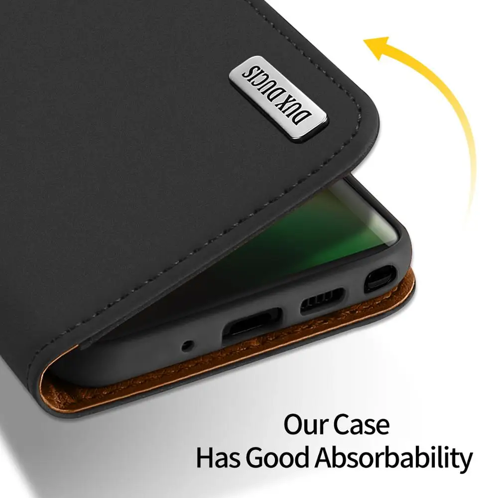 DUX DUCIS Чехол-бумажник из натуральной кожи для Samsung Galaxy Note 10 Plus магнитный откидной