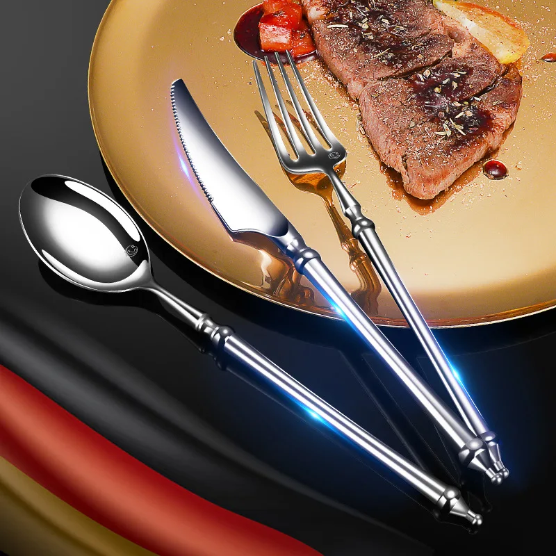 

304 Stainless Steel Dinnerware Set Luxury Cutlery Steel Set Knife Fork Spoon Mirror Silverware Flatware Set Dishwasher Safe