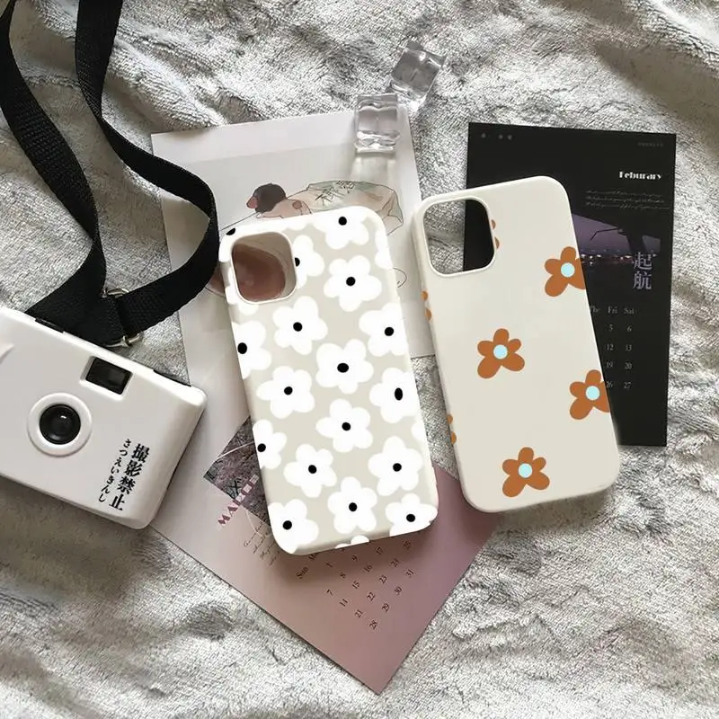 

Flowers pink art design painting Phone Case Candy Color for iPhone 6 7 8 11 12 s mini pro X XS XR MAX Plus