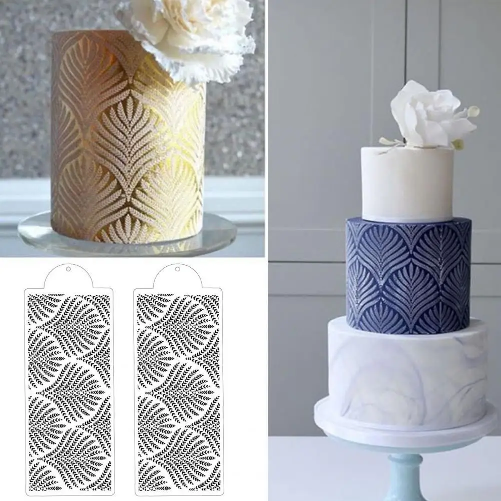 

Durable 3Pcs/Set Unique Hollow Cake Templates Stencils Lightweight Sugar Sieve Molds Creative for Wedding