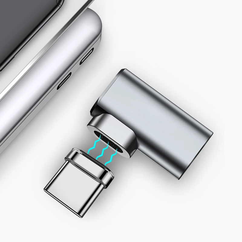 Магнитный usb адаптер 90 градусов для Huawei Samsung Xiaomi 87 Вт 4 3 А USB Type C игровой разъем
