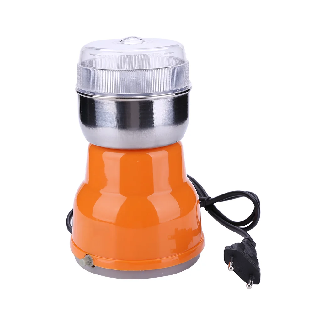

Coffee Grinder Electric Stainless Steel Herbs Spices Nuts Grains Coffee Bean Grinder Machine Orange Color For Home Travel