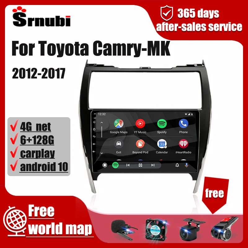 For Toyota Camry 2012-2017 U.S Android 2 Din Multimedia Navigation Car Radio Edition 4G accessories carplay speakers head unit
