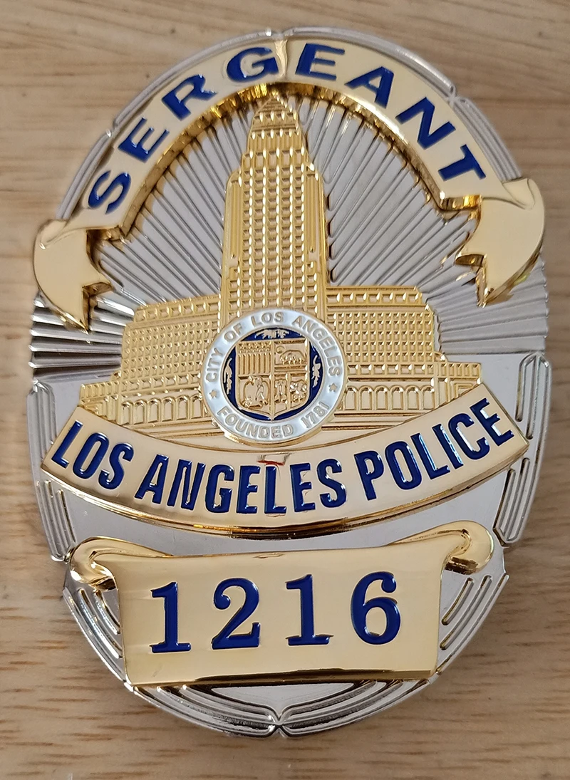 Классический полицейский Бридж Лос Анджелеса 1216 копия Фильма Prop Pin Badge|Значки| |