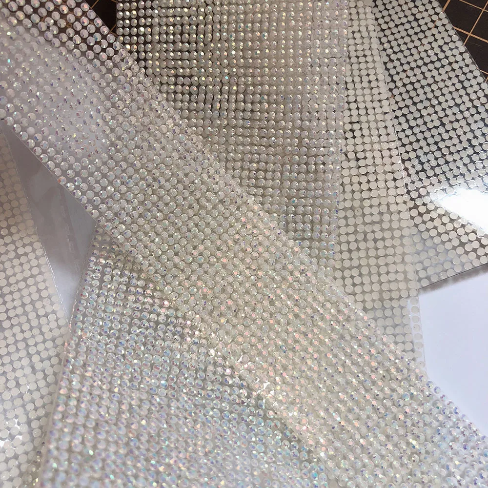 Опаловая белая розовая Золотая стразы обрезка облицовочная лента самоклеящаяся