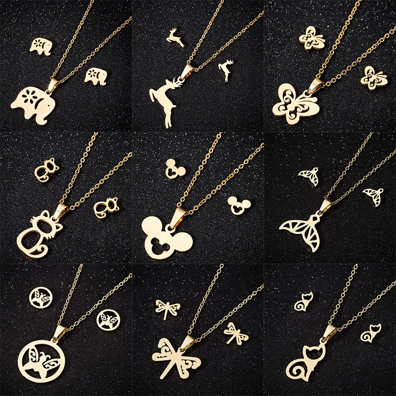 Женский комплект украшений FENGLI романтическое ожерелье с животными слон Микки