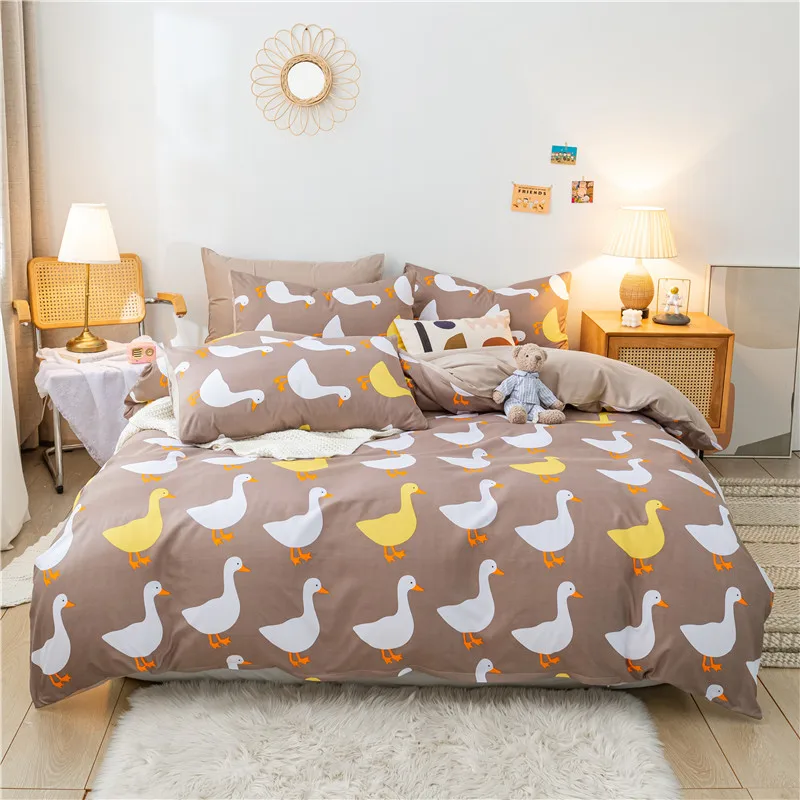 

Bedding set simple style Nordic bedspread bed cotton double king-size bed king-size duvet cover sheet bedding satin sheet