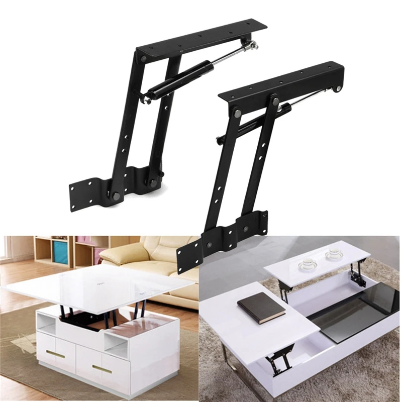 

ABSF 2Pcs Folding Spring Tea Table Hinge Furniture Lift Up Top Mechanism Hardware Lifting Rack Shelf For Coffee Computertable