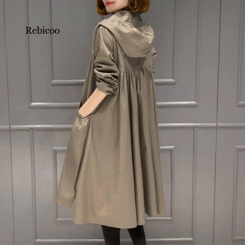

Fashion Women Solid sunproof thin Jacket Hoodie Long Coat Overcoat Autumn Winter Plus Size Long Warm Hooded Jackets Yellow